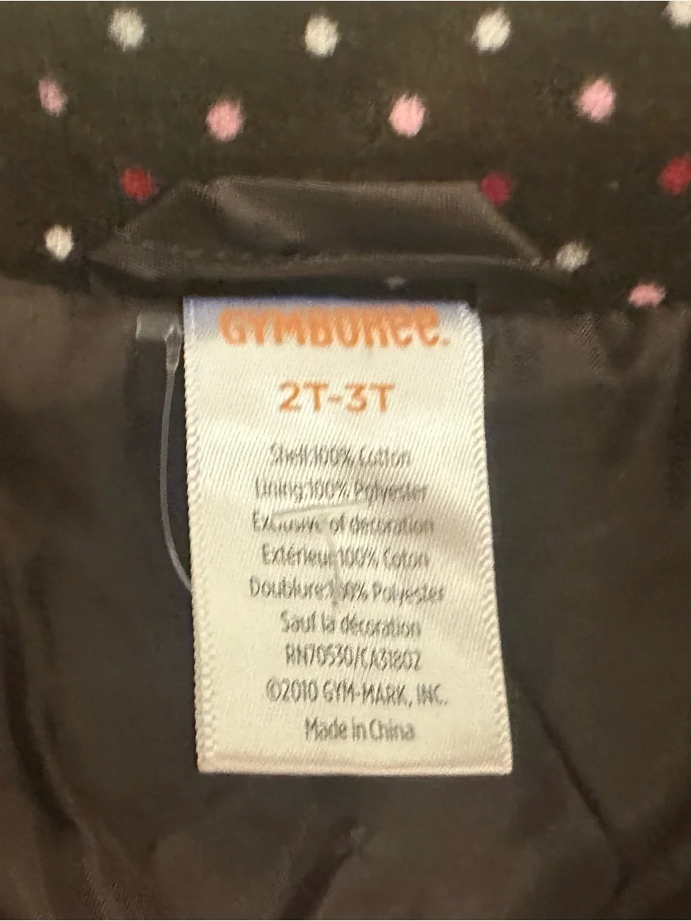2T-3T Gymboree Brown Pink Polka Dot Velveteen Lined Barn Coat Jacket
